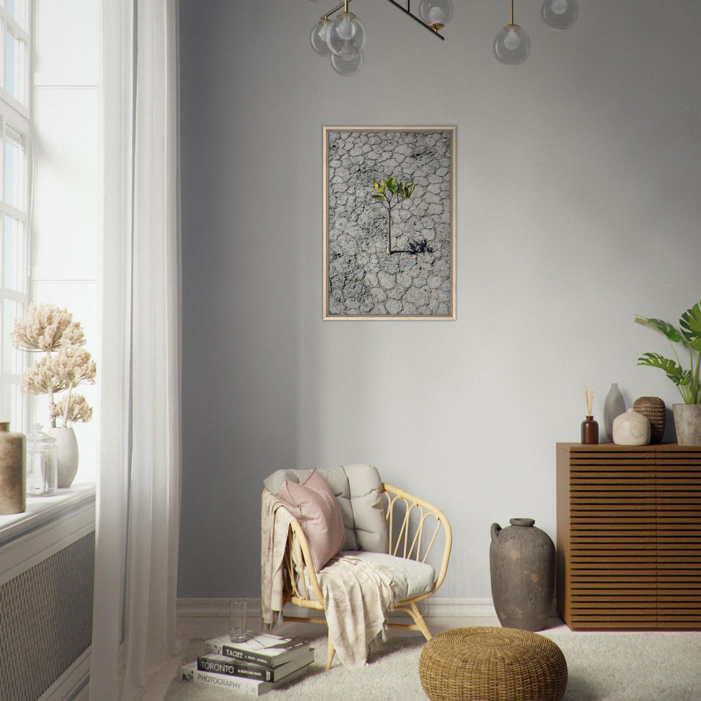 Resilient Tree Framed Canvas Print - Minimalist Art for Modern Interiors