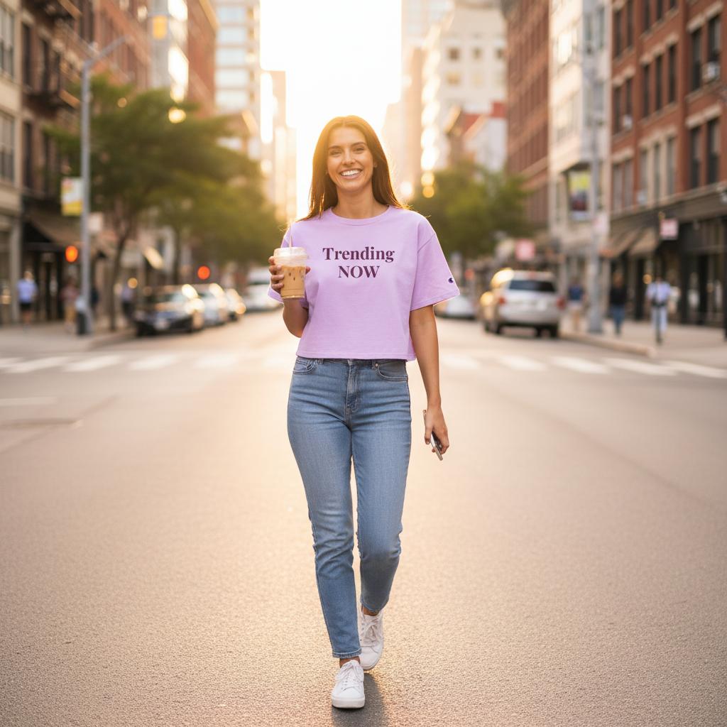 Cool Cropped Champion T-Shirt for Women | Costa Atelier | Chic Cotton Tee